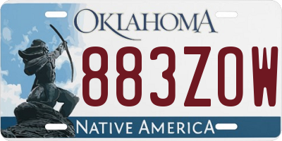 OK license plate 883ZOW