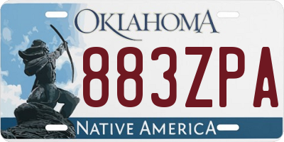 OK license plate 883ZPA