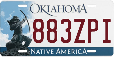 OK license plate 883ZPI