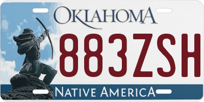 OK license plate 883ZSH
