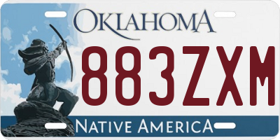 OK license plate 883ZXM