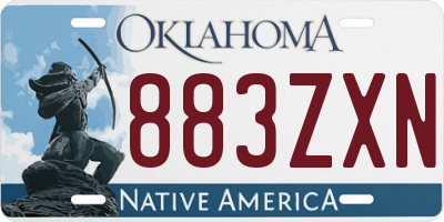 OK license plate 883ZXN