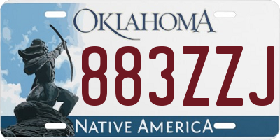 OK license plate 883ZZJ