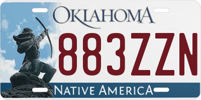 OK license plate 883ZZN
