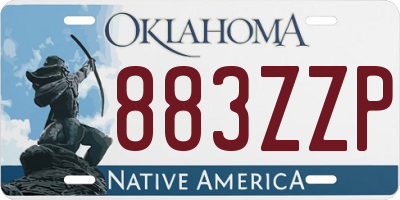 OK license plate 883ZZP