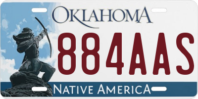 OK license plate 884AAS