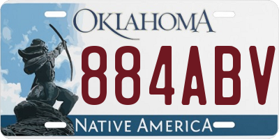 OK license plate 884ABV