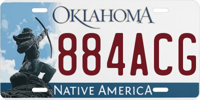 OK license plate 884ACG