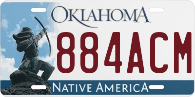 OK license plate 884ACM