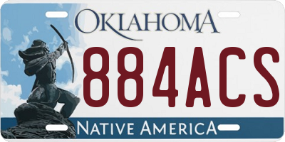 OK license plate 884ACS