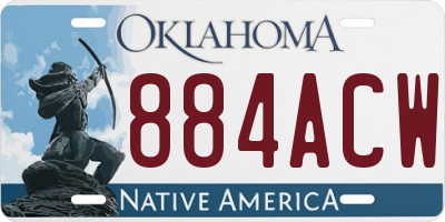 OK license plate 884ACW