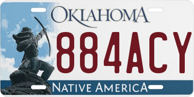 OK license plate 884ACY