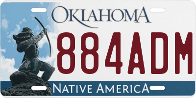 OK license plate 884ADM