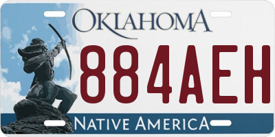 OK license plate 884AEH