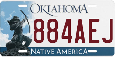 OK license plate 884AEJ