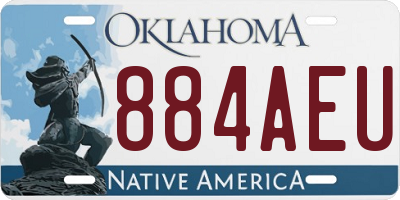 OK license plate 884AEU