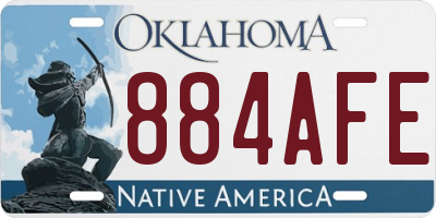 OK license plate 884AFE