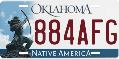 OK license plate 884AFG