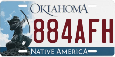 OK license plate 884AFH