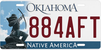 OK license plate 884AFT