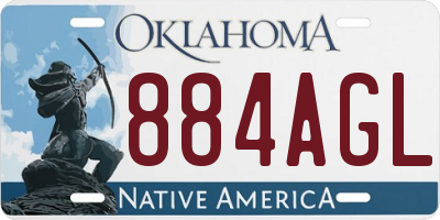 OK license plate 884AGL