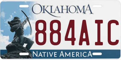 OK license plate 884AIC