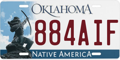 OK license plate 884AIF