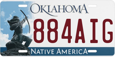OK license plate 884AIG
