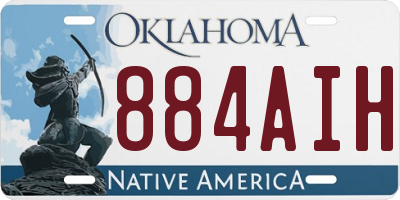 OK license plate 884AIH