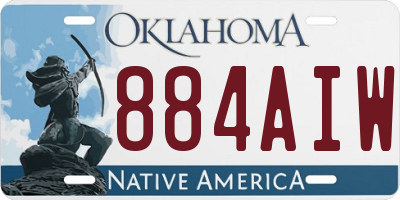 OK license plate 884AIW