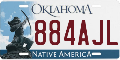 OK license plate 884AJL