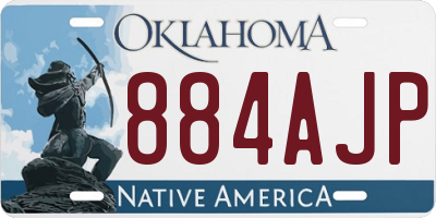 OK license plate 884AJP