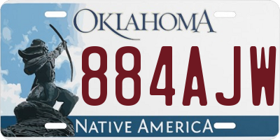 OK license plate 884AJW