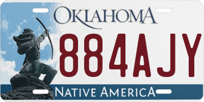 OK license plate 884AJY