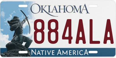 OK license plate 884ALA