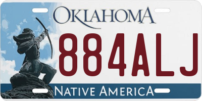 OK license plate 884ALJ