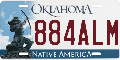 OK license plate 884ALM