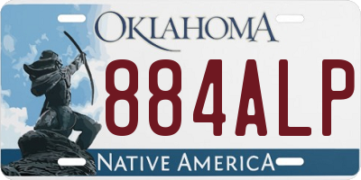 OK license plate 884ALP