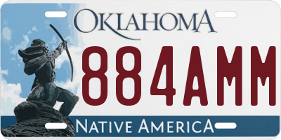OK license plate 884AMM