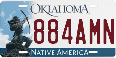 OK license plate 884AMN