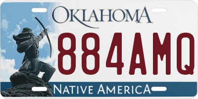 OK license plate 884AMQ