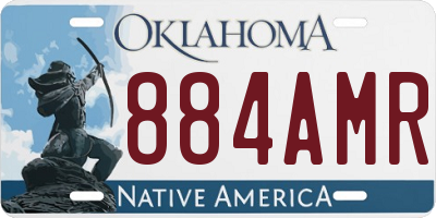 OK license plate 884AMR