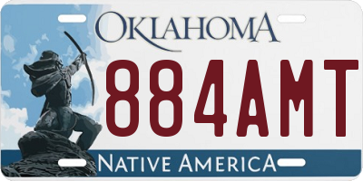 OK license plate 884AMT