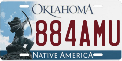 OK license plate 884AMU