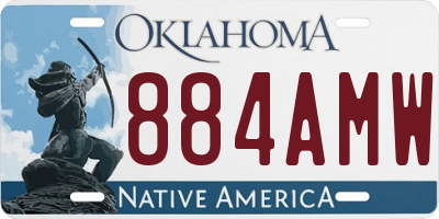 OK license plate 884AMW
