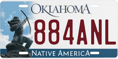 OK license plate 884ANL