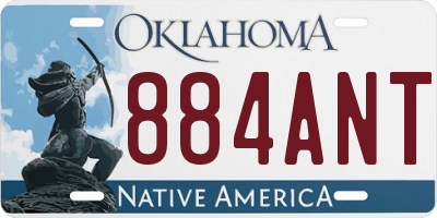 OK license plate 884ANT