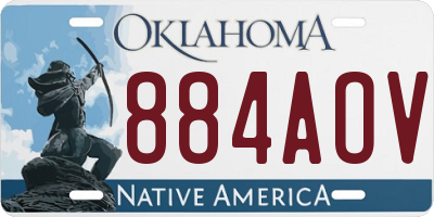 OK license plate 884AOV
