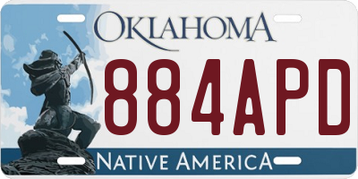 OK license plate 884APD