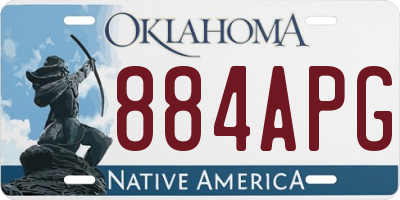 OK license plate 884APG